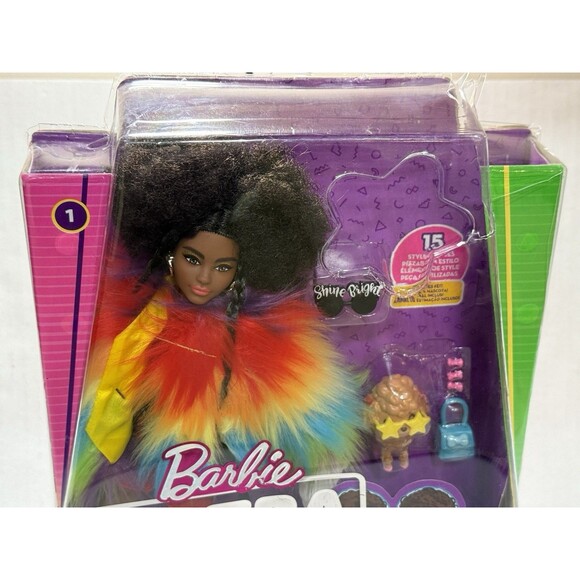 Barbie Extra #1 Shine Bright  doll with 15 styling Pieces includes Pet NEW - Picture 2 of 12